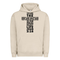 Pigment French Oak John 3:16 Bible Verse Cool Christian Church Shirts Christianity Urban Hoodie - artisFamous