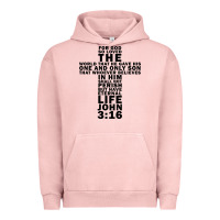 Pigment Salmon John 3:16 Bible Verse Cool Christian Church Shirts Christianity Urban Hoodie - artisFamous
