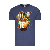 Vintage Denim Simmental Cow Bobba Cup Vintage Tee - FaDigitalArtStudio