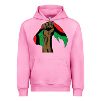 Fuchsia Pink black power african license Urban Hoodie - artisFamous