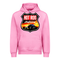 Fuchsia Pink HOT ROD GARAGE CAR Urban Hoodie - artisFamous