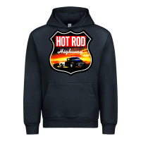 Navy HOT ROD GARAGE CAR Urban Hoodie - artisFamous