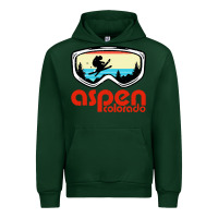 Forest Green aspen colorado ski mountain skiing retro vacation Urban Hoodie - artisFamous