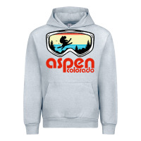 Heather Grey aspen colorado ski mountain skiing retro vacation Urban Hoodie - artisFamous