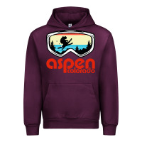Mauve Wine aspen colorado ski mountain skiing retro vacation Urban Hoodie - artisFamous