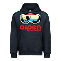 Navy aspen colorado ski mountain skiing retro vacation Urban Hoodie - artisFamous