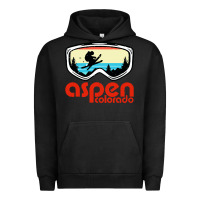 Pigment Black aspen colorado ski mountain skiing retro vacation Urban Hoodie - artisFamous