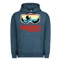 Pigment Midnight Navy aspen colorado ski mountain skiing retro vacation Urban Hoodie - artisFamous