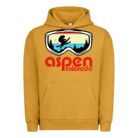 Pigment Peanut Butter aspen colorado ski mountain skiing retro vacation Urban Hoodie - artisFamous