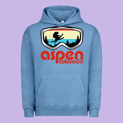 Aspen Colorado Ski Mountain Skiing Retro Vacation Urban Hoodie Designed By Artisfamous