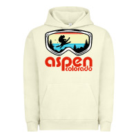 Pigment Pistachio aspen colorado ski mountain skiing retro vacation Urban Hoodie - artisFamous