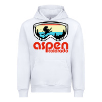 White aspen colorado ski mountain skiing retro vacation Urban Hoodie - artisFamous
