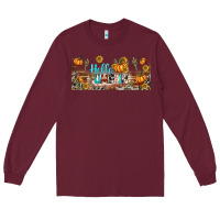Burgundy hello pumpkin libbey glass Long Sleeve Tee - BundleAndBundleShop