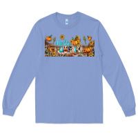 Colony Blue hello pumpkin libbey glass Long Sleeve Tee - BundleAndBundleShop