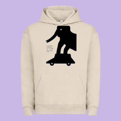 Elephant Black To Stand On Your Car Urban Hoodie Designed By Artisfamous