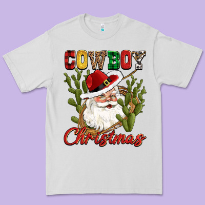 Cowboy Christmas Western Cactus Premium Tee Designed By Cowgirlartshop