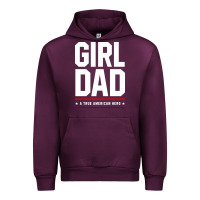 Mauve Wine Girl Dad A True American Hero - Fathers Day Gift Urban Hoodie - artisFamous