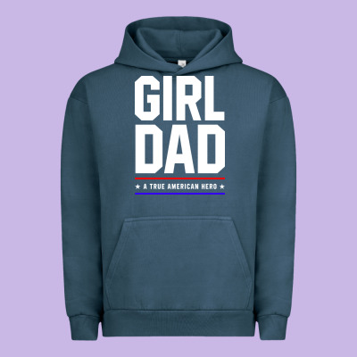 Girl Dad A True American Hero - Fathers Day Gift Urban Hoodie Designed By Artisfamous