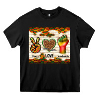 Black peace love juneteenth Heavy Core Tee - TumblerDesignByShophia