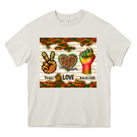 Cream peace love juneteenth Heavy Core Tee - TumblerDesignByShophia
