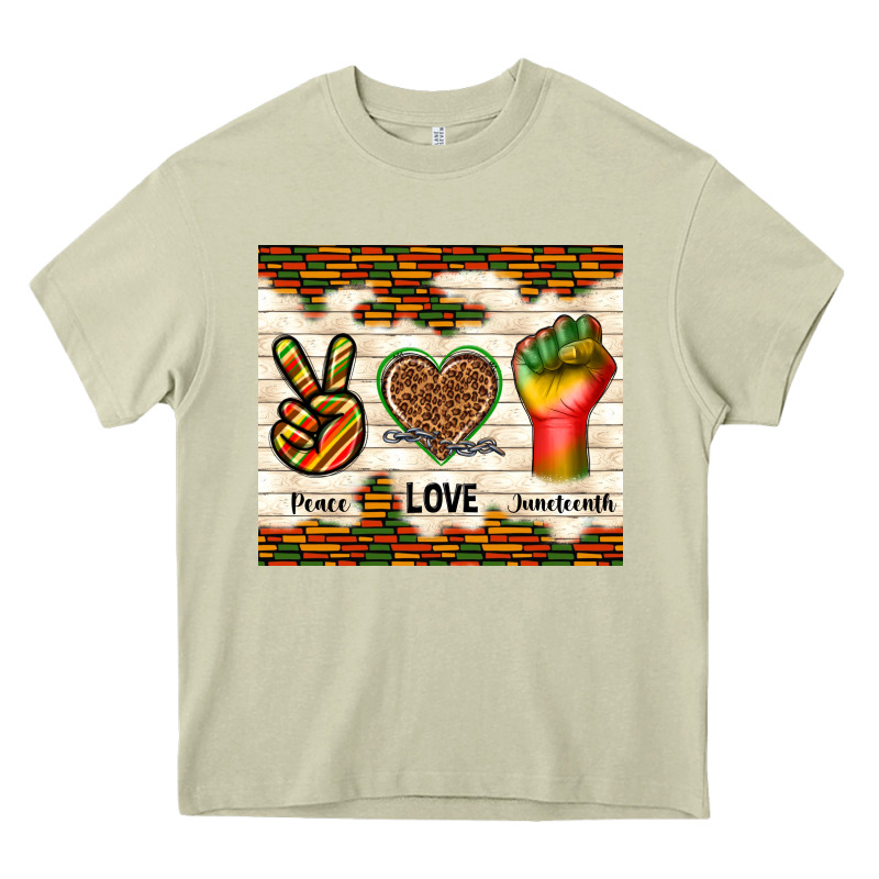 Peace Love Juneteenth Heavy Core Tee by TumblerDesignByShophia | Teevron