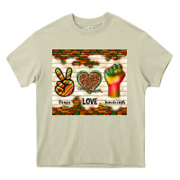 Mossy peace love juneteenth Heavy Core Tee - TumblerDesignByShophia