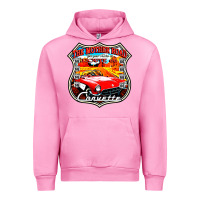Fuchsia Pink CLASSIC CARS ROUTE 66 Urban Hoodie - artisFamous