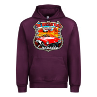 Mauve Wine CLASSIC CARS ROUTE 66 Urban Hoodie - artisFamous