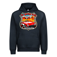 Navy CLASSIC CARS ROUTE 66 Urban Hoodie - artisFamous