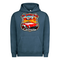 Pigment Midnight Navy CLASSIC CARS ROUTE 66 Urban Hoodie - artisFamous