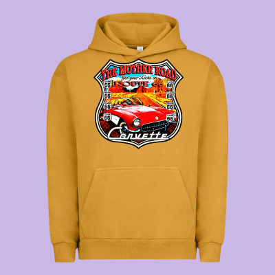 Classic Cars Route 66 Urban Hoodie Designed By Artisfamous