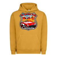 Pigment Peanut Butter CLASSIC CARS ROUTE 66 Urban Hoodie - artisFamous