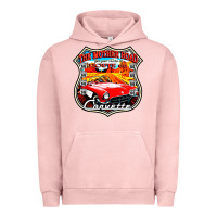 Pigment Salmon CLASSIC CARS ROUTE 66 Urban Hoodie - artisFamous
