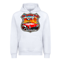 White CLASSIC CARS ROUTE 66 Urban Hoodie - artisFamous
