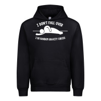 Black i don't fall over i do random gravity checks Urban Hoodie - artisFamous