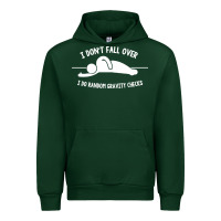 Forest Green i don't fall over i do random gravity checks Urban Hoodie - artisFamous