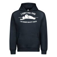Navy i don't fall over i do random gravity checks Urban Hoodie - artisFamous