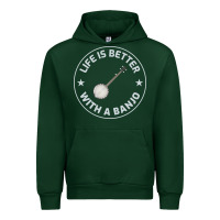 Forest Green Banjo Bluegrass Music Traditional Musician Funny Gift Urban Hoodie - artisFamous