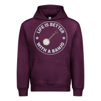 Mauve Wine Banjo Bluegrass Music Traditional Musician Funny Gift Urban Hoodie - artisFamous