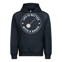 Navy Banjo Bluegrass Music Traditional Musician Funny Gift Urban Hoodie - artisFamous