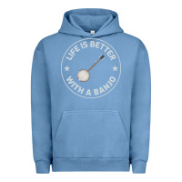 Pigment Pebble Blue Banjo Bluegrass Music Traditional Musician Funny Gift Urban Hoodie - artisFamous