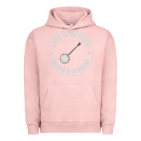 Pigment Salmon Banjo Bluegrass Music Traditional Musician Funny Gift Urban Hoodie - artisFamous