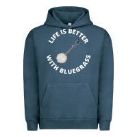 Pigment Midnight Navy Banjo Bluegrass Music Traditional Musician Funny Gift Urban Hoodie - artisFamous