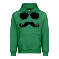 Emerald moustache and sunglasses Urban Hoodie - artisFamous