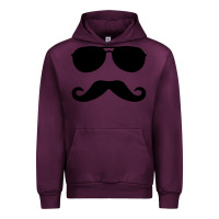Mauve Wine moustache and sunglasses Urban Hoodie - artisFamous