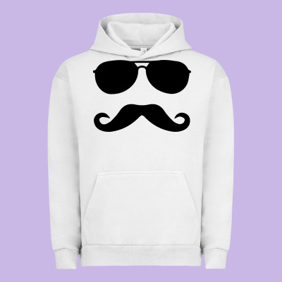 Moustache And Sunglasses Urban Hoodie Designed By Artisfamous
