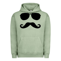 Pigment Oil Green moustache and sunglasses Urban Hoodie - artisFamous