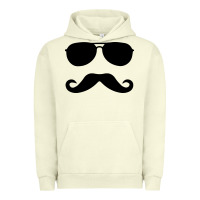 Pigment Pistachio moustache and sunglasses Urban Hoodie - artisFamous