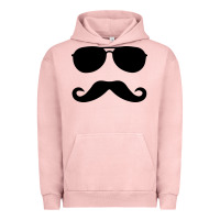 Pigment Salmon moustache and sunglasses Urban Hoodie - artisFamous