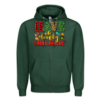 Sports Green have a lovely holiday with gloves Zipper Hoodie - AdoDesignShop
